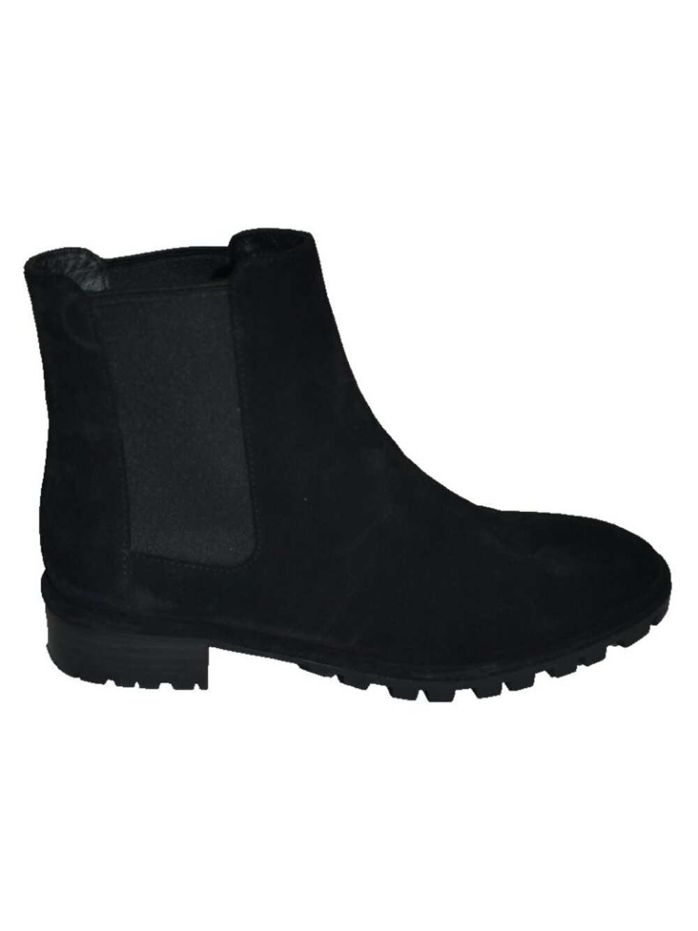New! Stuart Weitzman Laine Suede Chelsea Boot Black Size 6 DD33